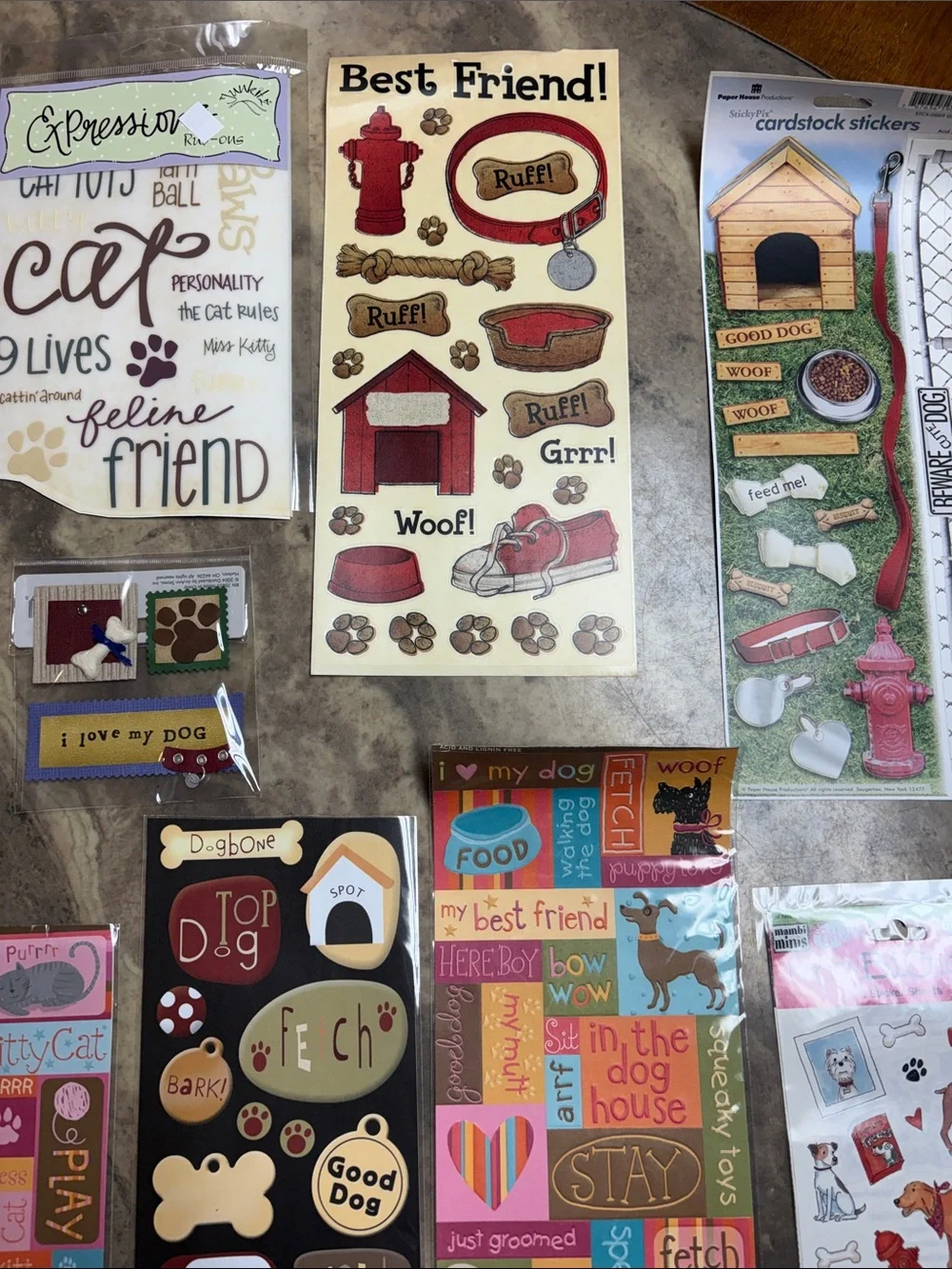 Scrapbooking Assorted Pet-Themed Sticker Pack - Multi-Color lot 42